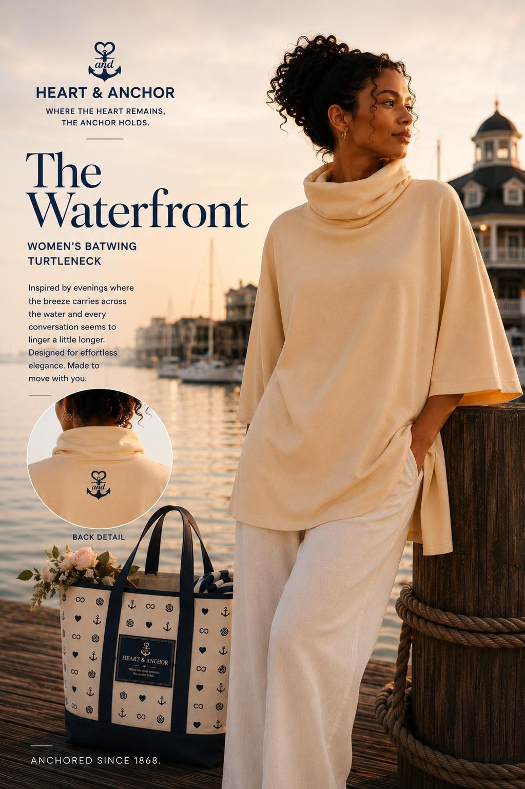 The Waterfront - Women’s Batwing Turtleneck