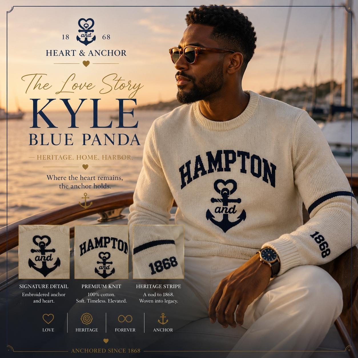 The Kyle Blue Panda Sweater
