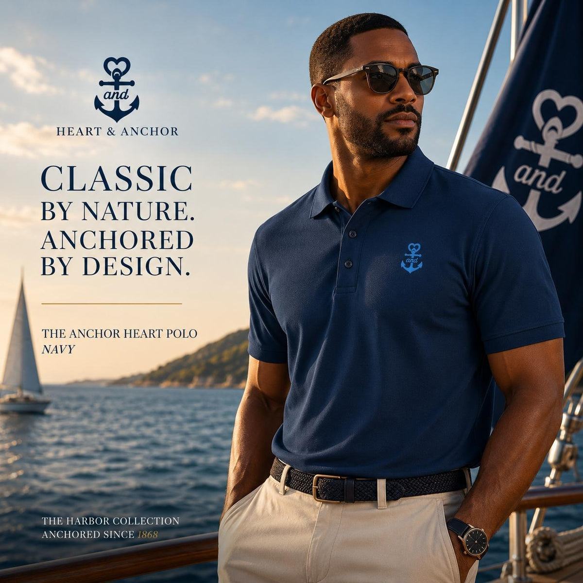 Anchor Heart Polo | Runs Large (size down)