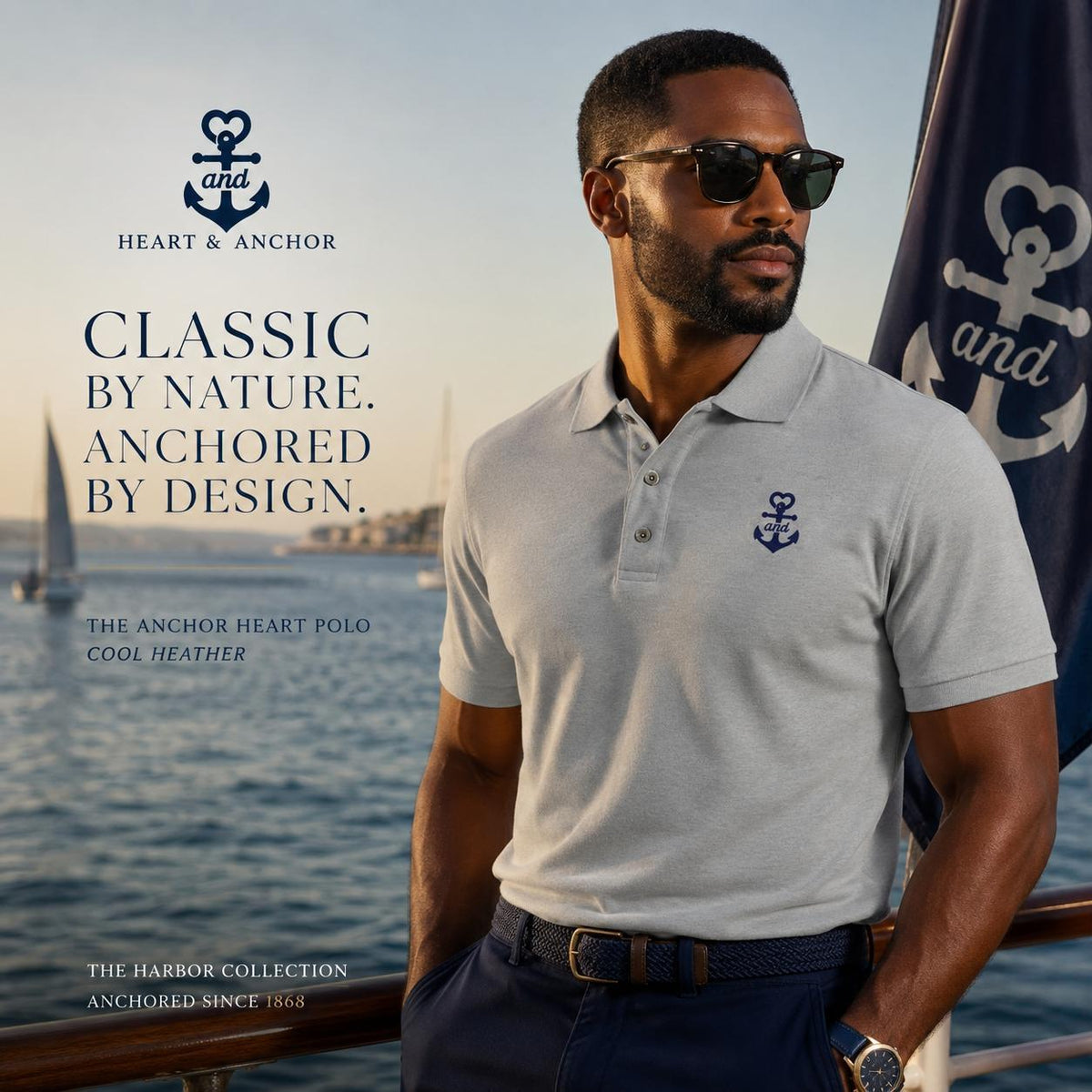 Anchor Heart Polo | Runs Large (size down)
