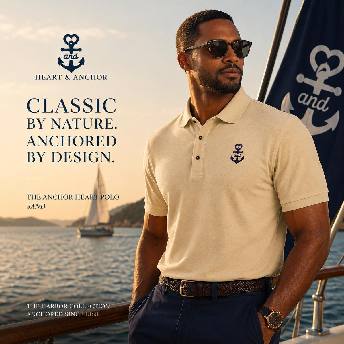 Anchor Heart Polo | Runs Large (size down)