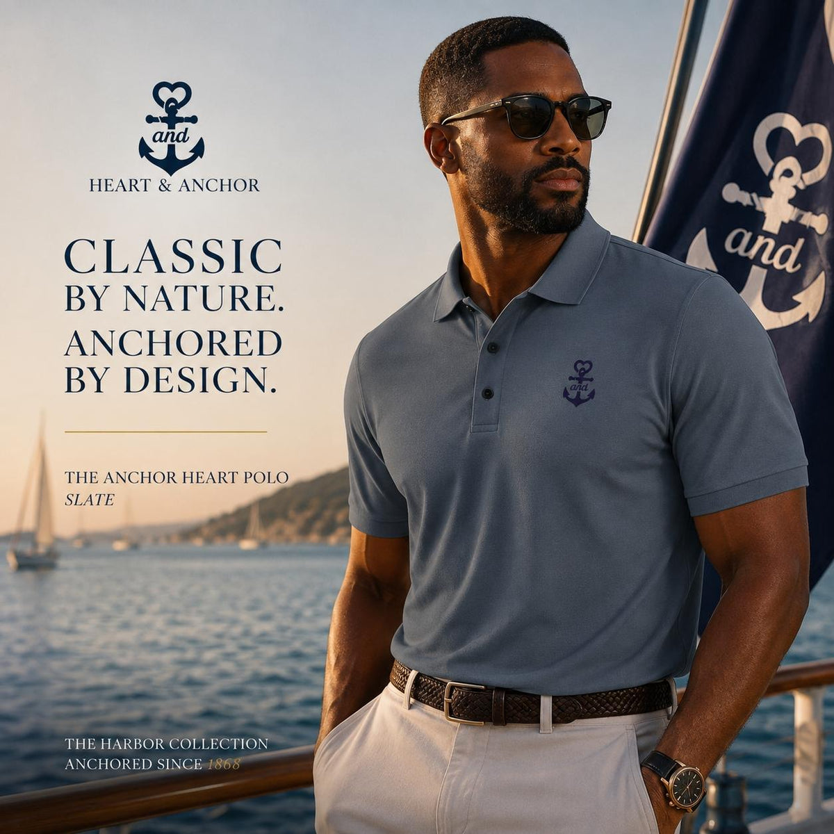 Anchor Heart Polo | Runs Large (size down)