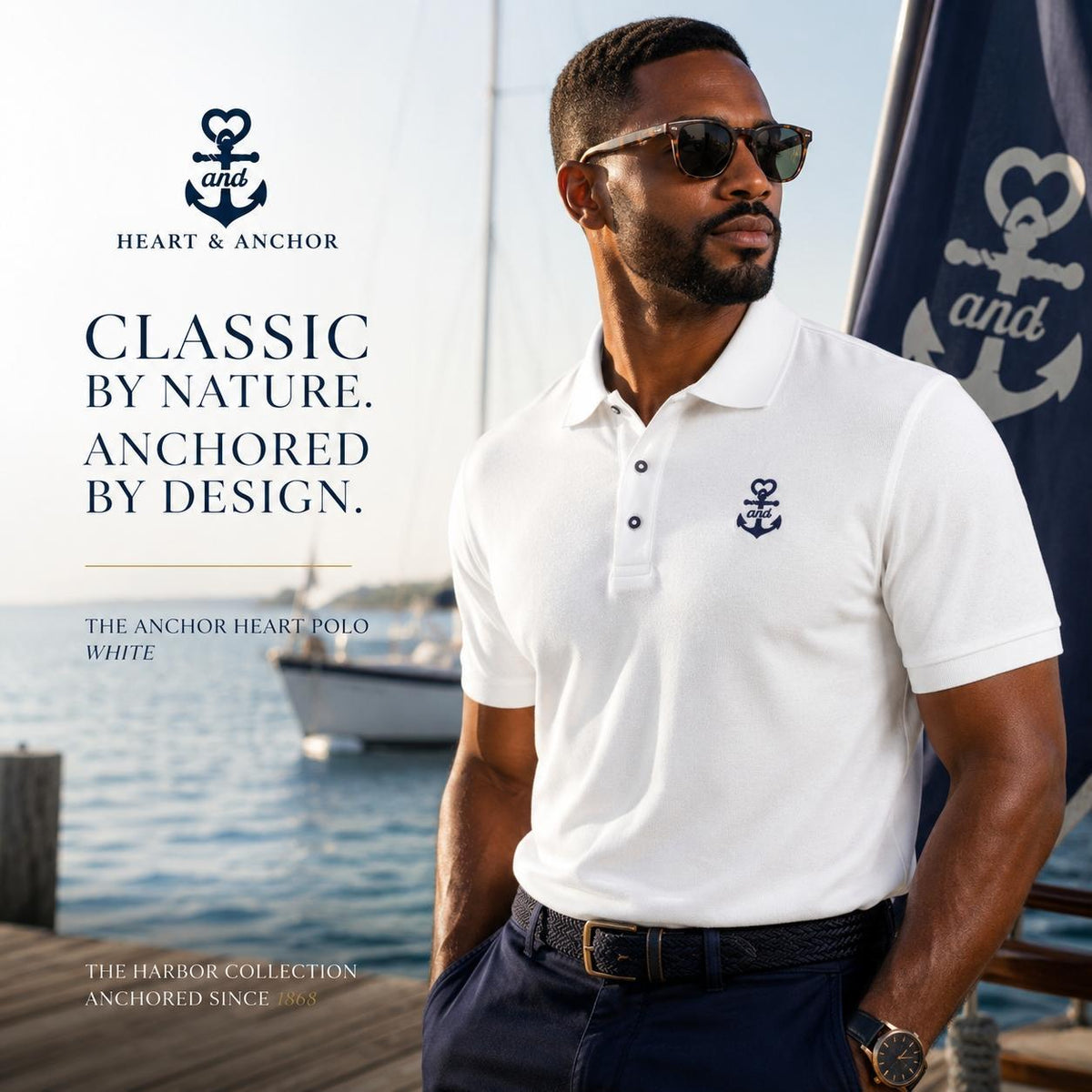 Anchor Heart Polo | Runs Large (size down)